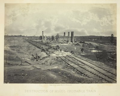 Distruzione del treno di ordinanza di Hood, 1864 da George N. Barnard