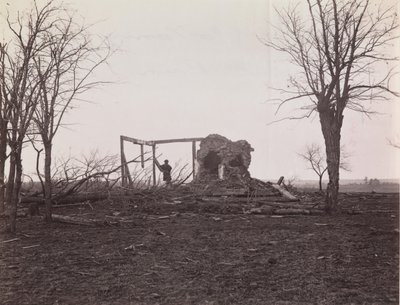 Rovine della casa della signora Henry, campo di battaglia di Bull Run, marzo 1862 da George N. Barnard