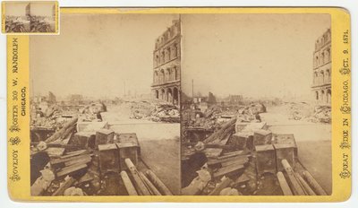 Stereografia delle casseforti prese dalle rovine su Dearborn Street dopo l
