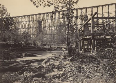 Ponte a cavalletto a Whiteside, 1860s da George N. Barnard