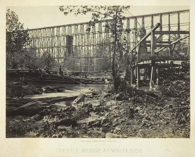 Ponte a cavalletto a Whiteside, 1864 da George N. Barnard