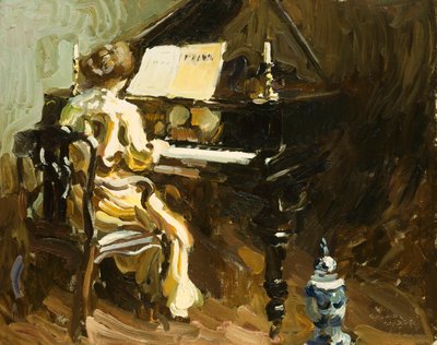 Donna al pianoforte da George Oberteuffer