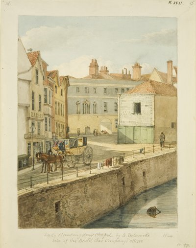 Cappella di Lady Huntingdon vista dal ponte levatoio da George Orleans Delamotte
