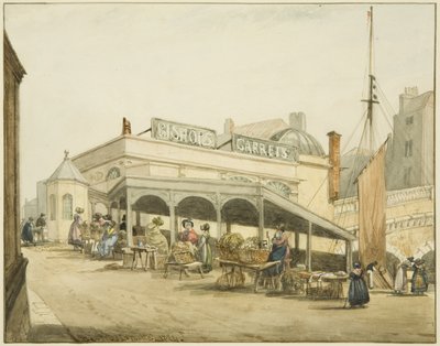 Capanna delle donne delle ostriche al ponte di Bristol da George Orleans Delamotte