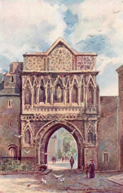 Porta di St Ethelbert (litografia a colori) da George Parsons Norman
