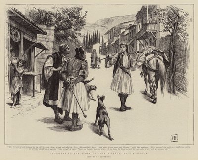 Illustrazione della Storia della Vendemmia di E F Benson da George Percy Jacomb Hood
