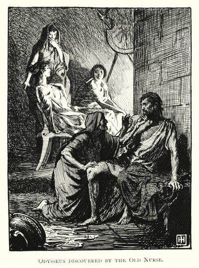 Odissea: Ulisse scoperto dalla vecchia nutrice da George Percy Jacomb Hood