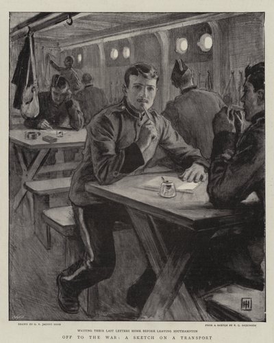 Verso la guerra, uno schizzo su un trasporto da George Percy Jacomb Hood