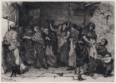 Giorno di paga in un cotonificio (incisione) da George Percy Jacomb Hood