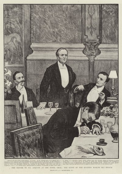 La cena per Mr Asquith all