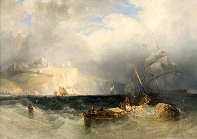 Barche da pesca francesi in una tempesta di vento al largo di Dover da George Philip Reinagle