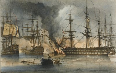 La battaglia navale di Navarino del 20 ottobre 1827 da George Philip Reinagle