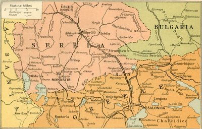 Mappa del fronte di Salonicco, 1919 da George Philip and Son Ltd