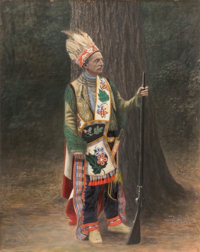 Uomo bianco in costume Chippewa da George Prince