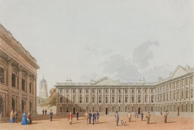 Peckwater Quad guardando a ovest, Christ Church, Oxford, 1850 da George Pyne