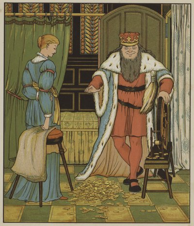 Illustrazione per Rumpelstiltskin dei Fratelli Grimm da George R. Halkett