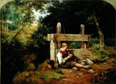 Un ragazzo che prepara la sua lenza da George Reid