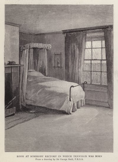 Stanza al Rettorato di Somersby, Lincolnshire, in cui nacque il poeta inglese Alfred, Lord Tennyson nel 1809 da George Reid