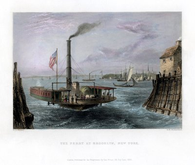 Il traghetto a Brooklyn, New York, USA, 1838 da George Richardson