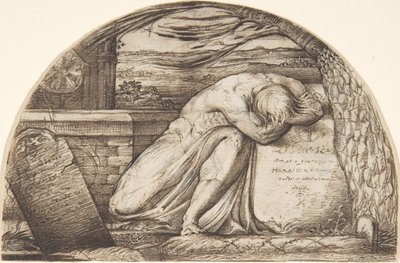 Una figura in lacrime su una tomba da George Richmond