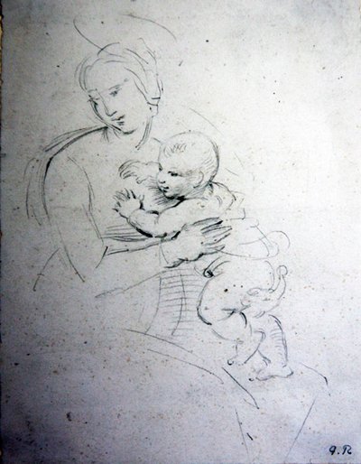 Una madre e il suo bambino - studio per gli Antichi da George Richmond