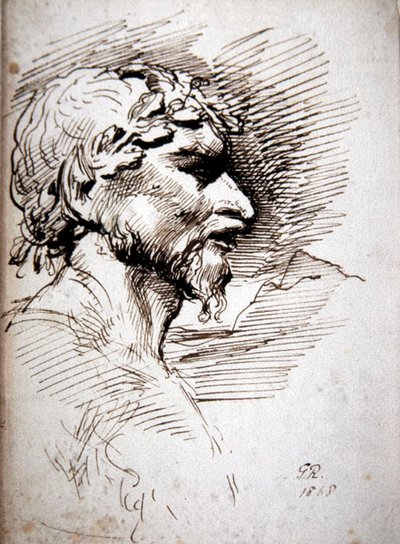 Studio della testa maschile per gli Antichi da George Richmond