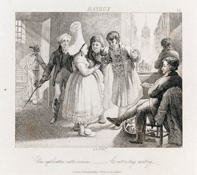 Incontro interessante - Bayeux, c.1821 (incisione) da George Robert Lewis