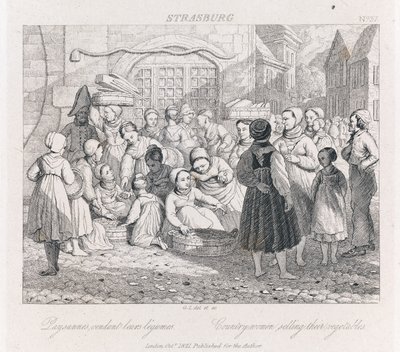 Contadini che Vendono, Strasburgo, c.1821 da George Robert Lewis