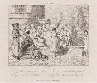 Lavando verdure, Heming, c.1821 da George Robert Lewis