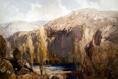 Un fiume che scorre attraverso una gola rocciosa da George Robert Rushton