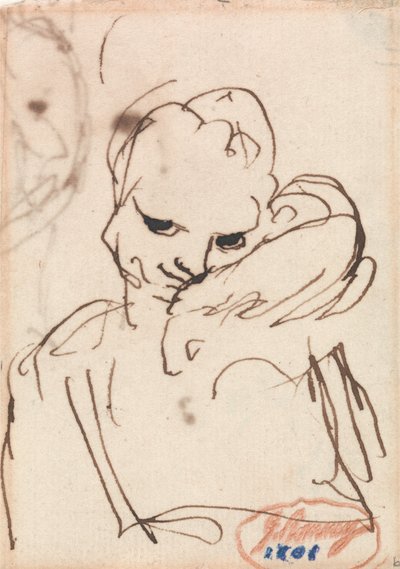 Una ragazza con un coniglio o un cagnolino sulle spalle da George Romney