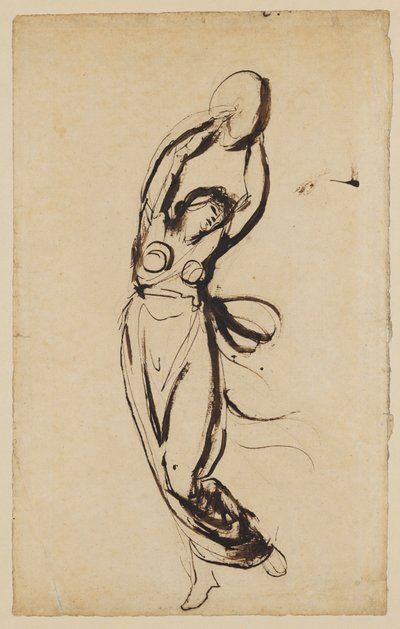 Una ninfa che balla con un tamburello da George Romney