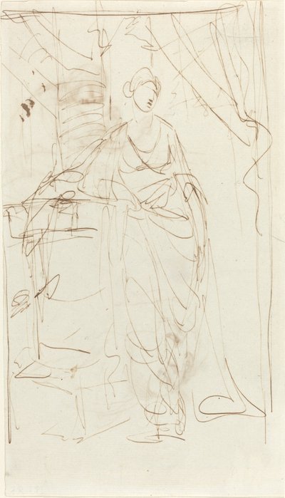 Una signora elegante in abito classico da George Romney