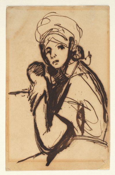Mezza figura di una giovane donna da George Romney