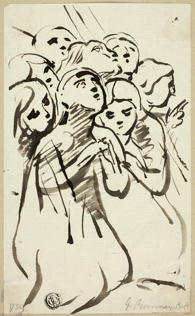 Figure inginocchiate rannicchiate insieme da George Romney