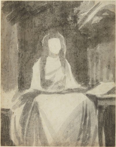 Studio di ritratto di Lady Hamilton nei panni di Santa Cecilia da George Romney