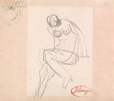 Nudo femminile seduto, probabilmente per "Susannah e gli anziani". da George Romney