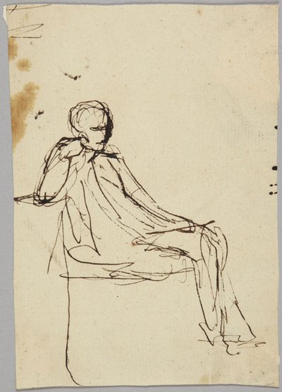 Figura maschile seduta, studio per un ritratto da George Romney