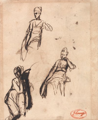 Donna seduta: Tre pose da George Romney