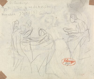 Schizzo per Streghe e giovani in una caverna da George Romney