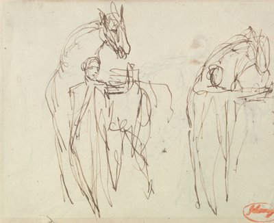 Schizzi per un uomo con un cavallo da George Romney