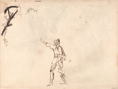 Figura in piedi con un braccio alzato, forse Macbeth da George Romney