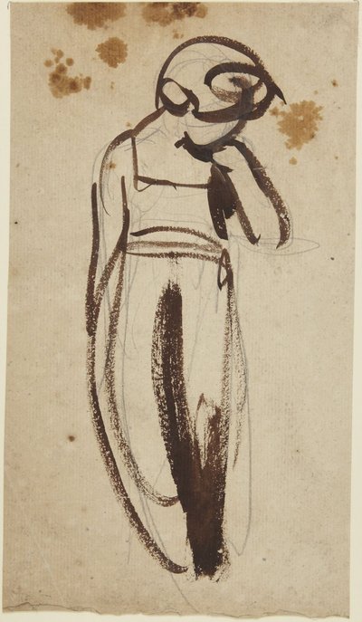 Bambino in piedi con la mano sul mento da George Romney