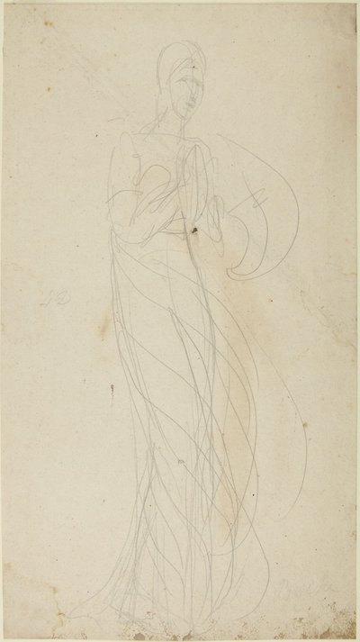 Figura femminile in piedi da George Romney