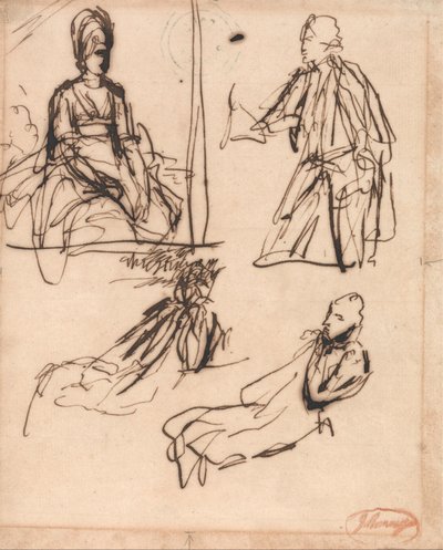 Studi per ritratti di uomo e di donna da George Romney