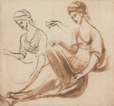 Studi di una donna seduta da George Romney