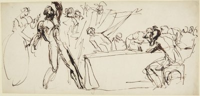 Analisi del fantasma di Banquo nella scena del banchetto in *Macbeth* da George Romney