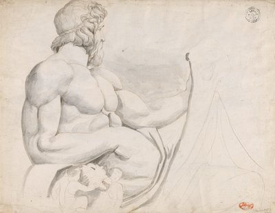 Studio sulla scultura della divinità del fiume Tevere da George Romney