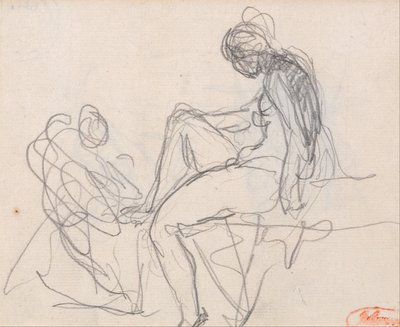 Due figure: Probabilmente per il bagno di Diana da George Romney