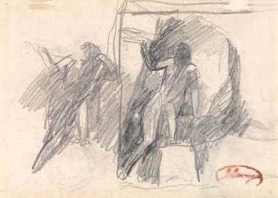 Due schizzi di una figura seminginocchiata da George Romney